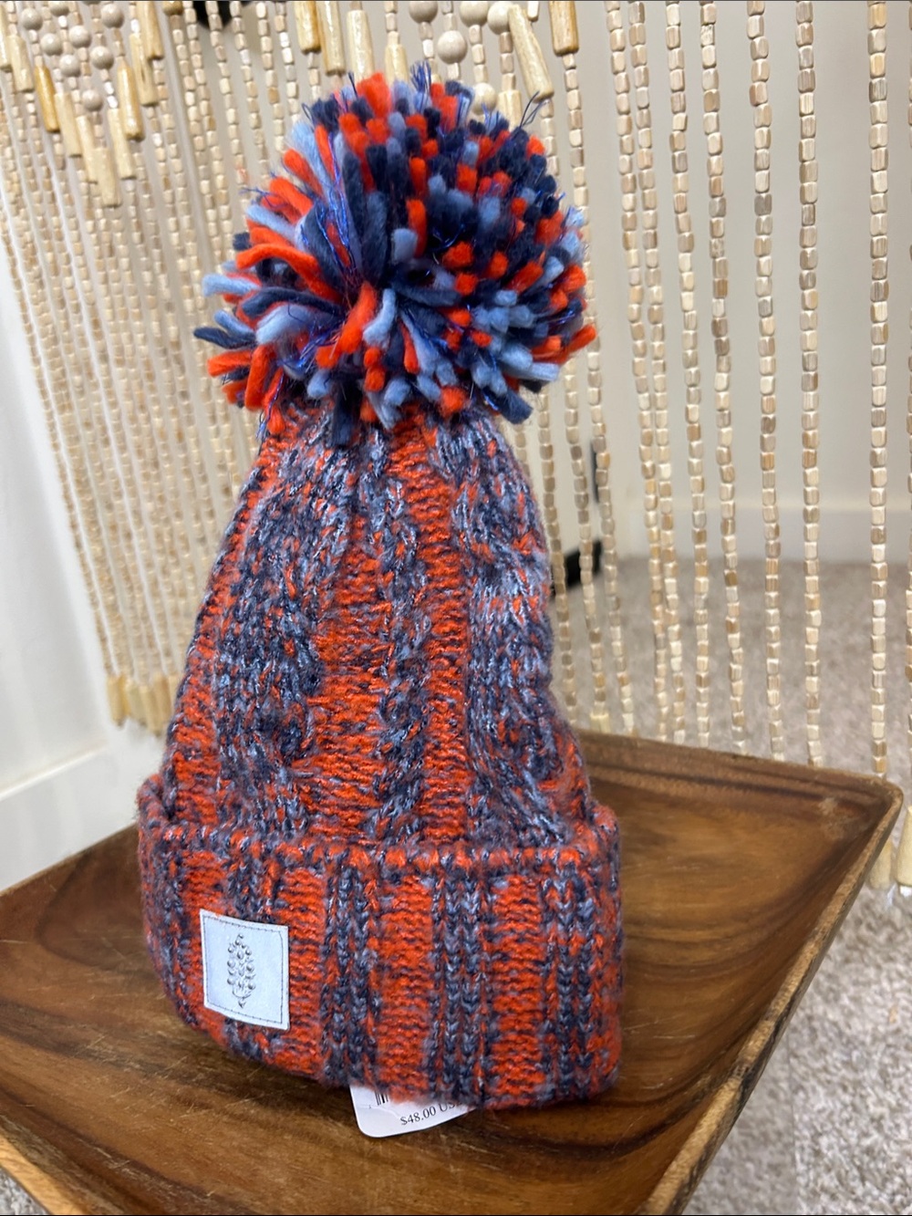 FP Movement by Free People Orange & Blue Pom Beanie - Picture 5 of 11